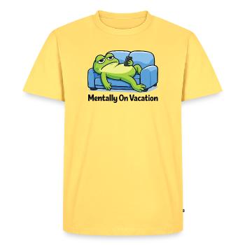 Funny Frog Meme - Men's Premium Organic T-Shirt - sky yellow - Front - AI Model Male 185 dark (185cm)