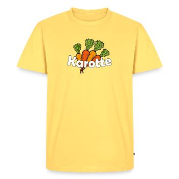 Carotte - T-shirt Premium bio Homme - jaune pastel - Devant - AI Model Male 185 dark (185cm)