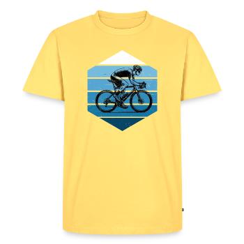 Fresh road bike motif for road bike - Men's Premium Organic T-Shirt - sky yellow - Front - AI Model Male 185 dark (185cm)
