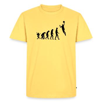 Basket Ball / Basketball / Basktet-Ball / Sport - T-shirt Premium bio Homme - jaune pastel - Devant - AI Model Male 185 dark (185cm)