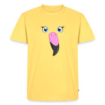 Flamant rose Kawaii Rose DIY Bird Custome - T-shirt Premium bio Homme - jaune pastel - Devant - AI Model Male 185 dark (185cm)