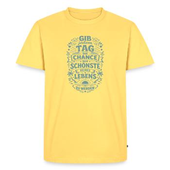 The chance to be the most beautiful day of your life - Men's Premium Organic T-Shirt - sky yellow - Front - AI Model Male 185 dark (185cm)