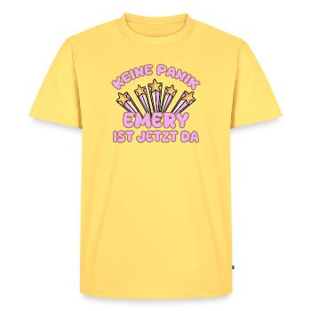 Nom de femme Emery - T-shirt Premium bio Homme - jaune pastel - Devant - AI Model Male 185 dark (185cm)