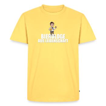 Passionate beerologist - Men's Premium Organic T-Shirt - sky yellow - Front - AI Model Male 185 dark (185cm)