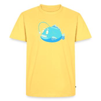Poisson-grenouille - T-shirt Premium bio Homme - jaune pastel - Devant - AI Model Male 185 dark (185cm)