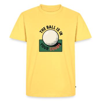 This ball is in your court - Ping Pong - T-shirt Premium bio Homme - jaune pastel - Devant - AI Model Male 185 dark (185cm)