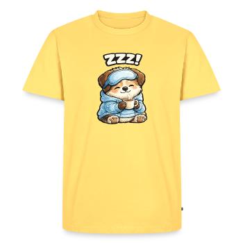 Coucheur en pyjama - T-shirt Premium bio Homme - jaune pastel - Devant - AI Model Male 185 dark (185cm)