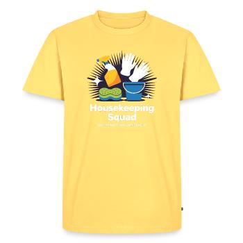 Funny Cleaning Design - Men's Premium Organic T-Shirt - sky yellow - Front - AI Model Male 185 dark (185cm)