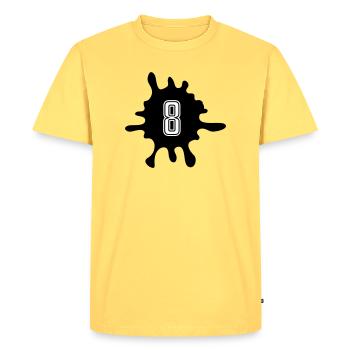 Nombre de Blobs 8 - T-shirt Premium bio Homme - jaune pastel - Devant - AI Model Male 185 dark (185cm)