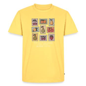 Andens Frukter – Vintage Stamplade - T-shirt Premium bio Homme - jaune pastel - Devant - AI Model Male 185 dark (185cm)