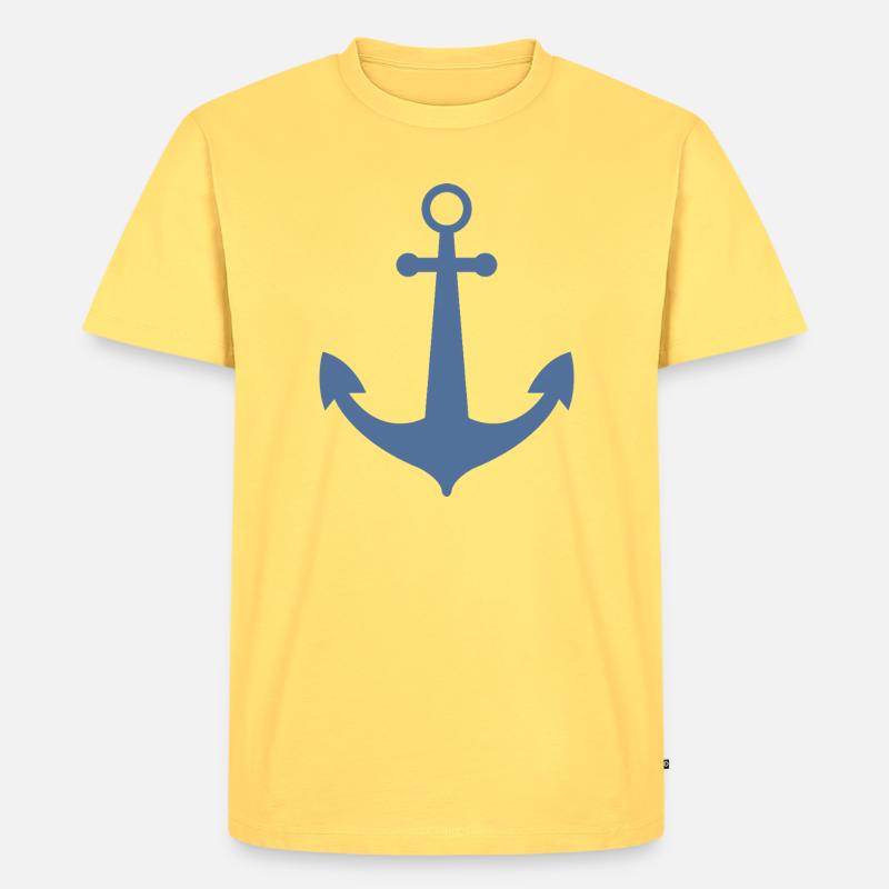 Anker - Männer Premium Bio T-Shirt - Pastellgelb