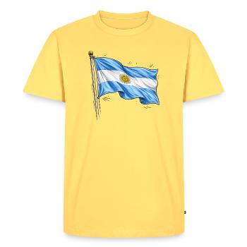 Argentina Flag - Men's Premium Organic T-Shirt - sky yellow - Front - AI Model Male 185 dark (185cm)