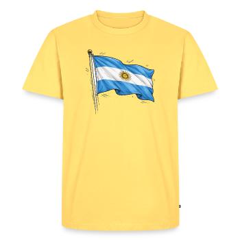 Argentina Flag - Men's Premium Organic T-Shirt - sky yellow - Front - AI Model Male 185 dark (185cm)