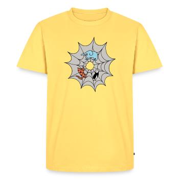 Toile d’araignée - T-shirt Premium bio Homme - jaune pastel - Devant - AI Model Male 185 dark (185cm)