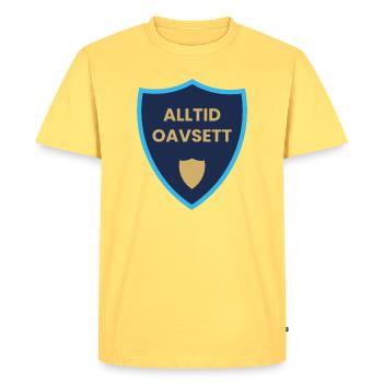 Always regardless of shield motif - Men's Premium Organic T-Shirt - sky yellow - Front - AI Model Male 185 dark (185cm)
