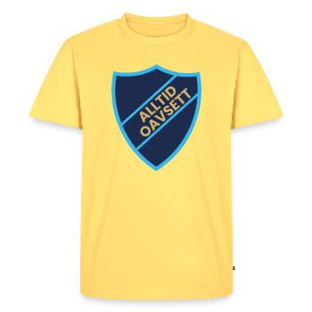 Always Regardless of Shield Design - Men's Premium Organic T-Shirt - sky yellow - Front - AI Model Male 185 dark (185cm)