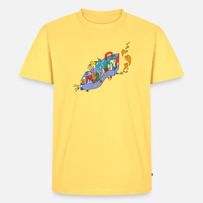 FUN_FUN_EXPRESS - Männer Premium Bio T-Shirt - Pastellgelb