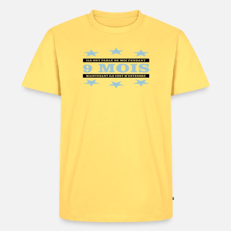 9 MOIS - T-shirt Premium bio Homme - jaune pastel
