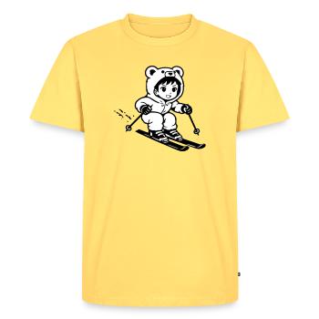 Ski Bears in Anime Style - Men's Premium Organic T-Shirt - sky yellow - Front - AI Model Male 185 dark (185cm)