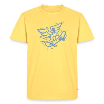 Wing Skateboard Heart Blue - T-shirt Premium bio Homme - jaune pastel - Devant - AI Model Male 185 dark (185cm)