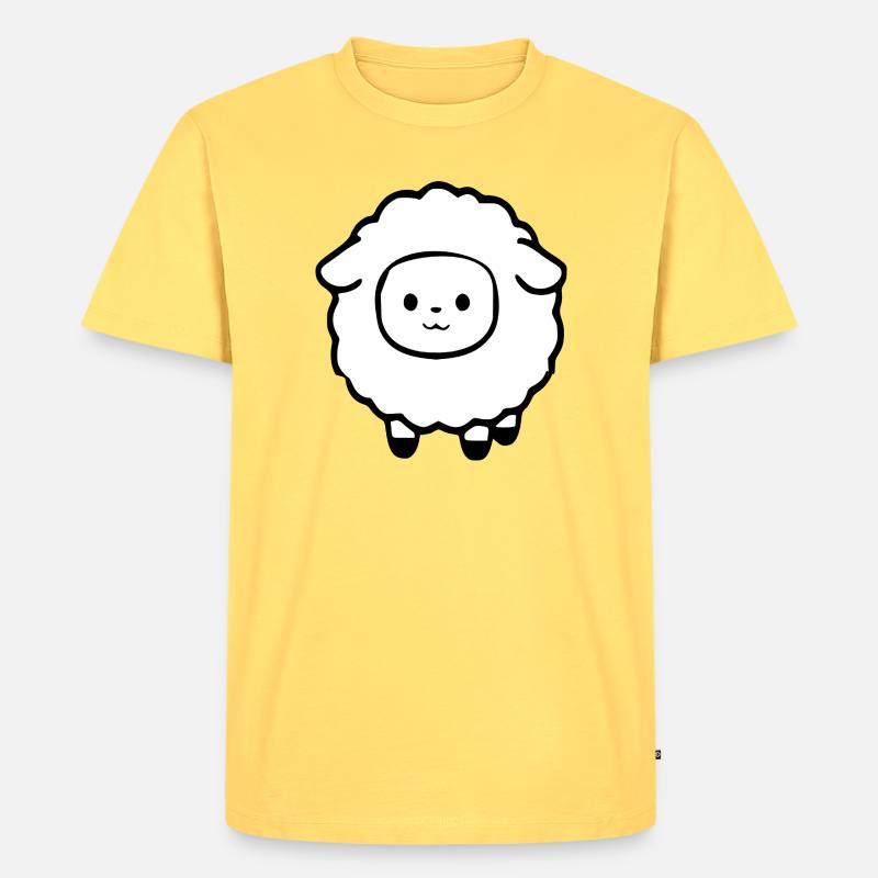 Schaf Schäfchen Lamm - Männer Premium Bio T-Shirt - Pastellgelb