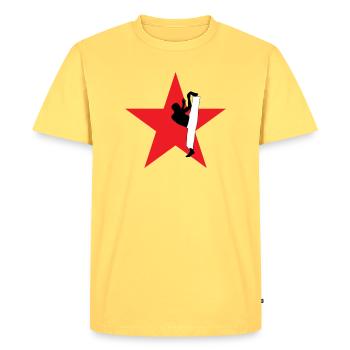 Capoeira - Combat - Danse - T-shirt Premium bio Homme - jaune pastel - Devant - AI Model Male 185 dark (185cm)