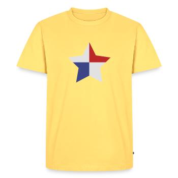 Panama star-shaped flag - Men's Premium Organic T-Shirt - sky yellow - Front - AI Model Male 185 dark (185cm)