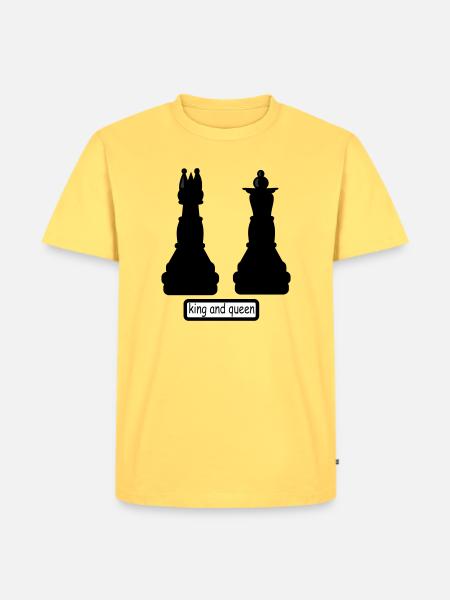 king_and_queen - Männer Premium Bio T-Shirt - Pastellgelb