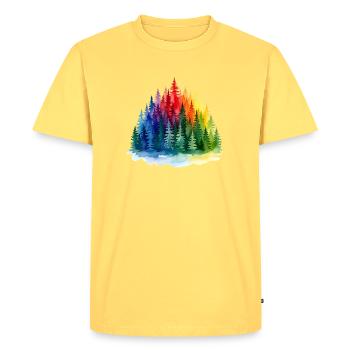 Rainbow Forest Silhouette Rainbow forest - Men's Premium Organic T-Shirt - sky yellow - Front - AI Model Male 185 dark (185cm)