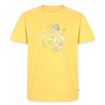 Raccoon cowboy with cigar - Men's Premium Organic T-Shirt - sky yellow - Front - AI Model Male 185 dark (185cm)