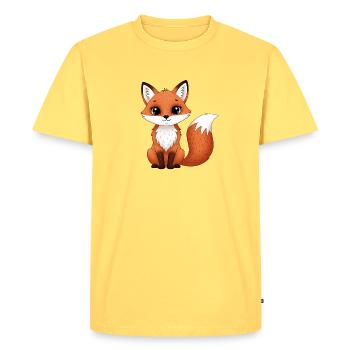 Cute fox in cartoon style - Men's Premium Organic T-Shirt - sky yellow - Front - AI Model Male 185 dark (185cm)