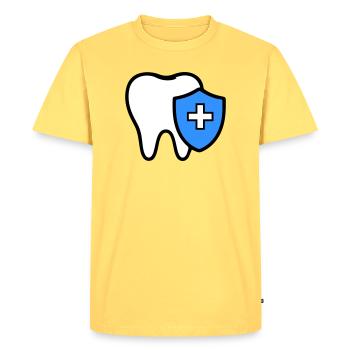 Icône de la dent dentiste - T-shirt Premium bio Homme - jaune pastel - Devant - AI Model Male 185 dark (185cm)