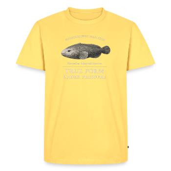Blobfish True Form Under Pressure – Psychrolutes - Men's Premium Organic T-Shirt - sky yellow - Front - AI Model Male 185 dark (185cm)