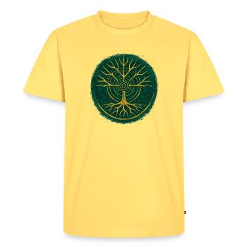 Tree of Life - Gaia - Men's Premium Organic T-Shirt - sky yellow - Front - AI Model Male 185 dark (185cm)