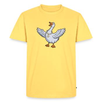 Gold Chain Goose Cartoon - Men's Premium Organic T-Shirt - sky yellow - Front - AI Model Male 185 dark (185cm)