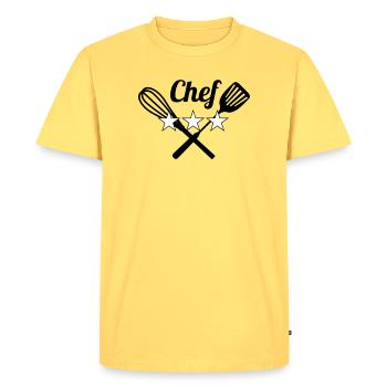 Chef - Cuisine - Cuisinier - T-shirt Premium bio Homme - jaune pastel - Devant - AI Model Male 185 dark (185cm)