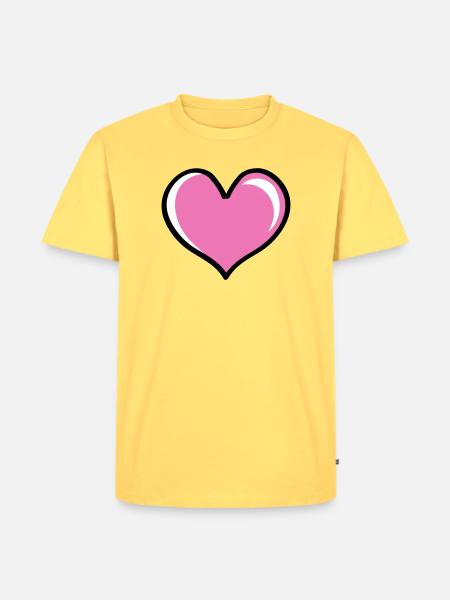 Heart Love - Men's Premium Organic T-Shirt - sky yellow