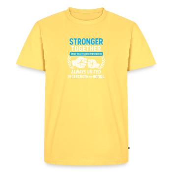 Plus forts ensemble – Alliance de la Force - T-shirt Premium bio Homme - jaune pastel - Devant - AI Model Male 185 dark (185cm)