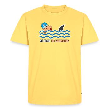 No Form No Swimming Cartoon - Men's Premium Organic T-Shirt - sky yellow - Front - AI Model Male 185 dark (185cm)