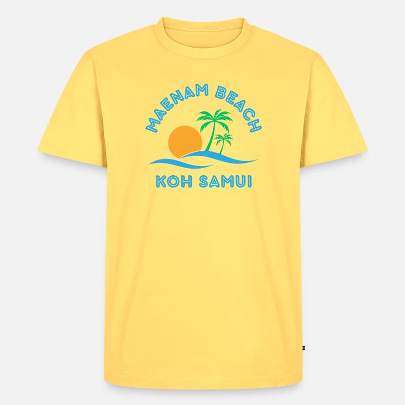 Mae Nam Strand Koh Samui - Männer Premium Bio T-Shirt - Pastellgelb