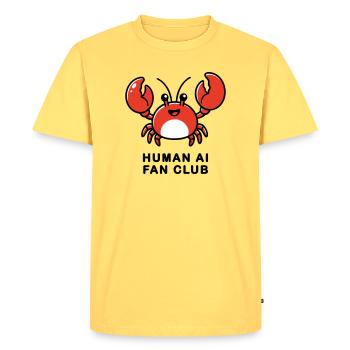Club de fans de l’IA humaine - T-shirt Premium bio Homme - jaune pastel - Devant - AI Model Male 185 dark (185cm)