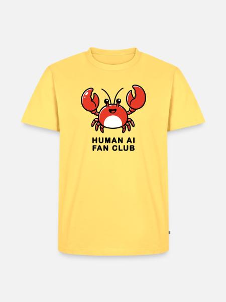 Human AI Fan Club - Männer Premium Bio T-Shirt - Pastellgelb