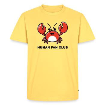 Club de fans humains IA - T-shirt Premium bio Homme - jaune pastel - Devant - AI Model Male 185 dark (185cm)