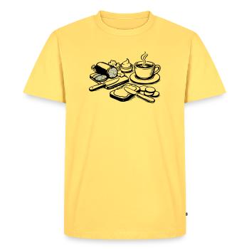 meal - Men's Premium Organic T-Shirt - sky yellow - Front - AI Model Male 185 dark (185cm)