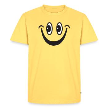 Visage souriant - T-shirt Premium bio Homme - jaune pastel - Devant - AI Model Male 185 dark (185cm)