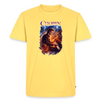 Piano à feu Chopin - T-shirt Premium bio Homme - jaune pastel - Devant - AI Model Male 185 dark (185cm)