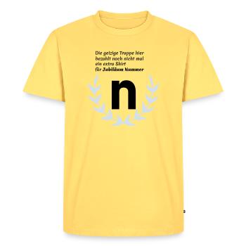 Jubilee N - T-shirt Premium bio Homme - jaune pastel - Devant - AI Model Male 185 dark (185cm)