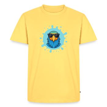 Blue Parrot Solar Glasses - Men's Premium Organic T-Shirt - sky yellow - Front - AI Model Male 185 dark (185cm)