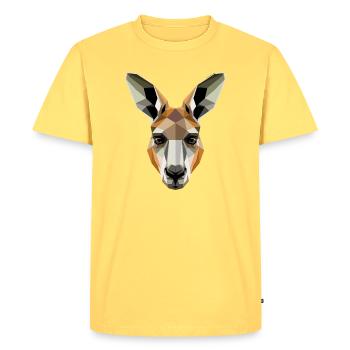 Kangaroo Australia Outback Wild Cute Kangaroos - Men's Premium Organic T-Shirt - sky yellow - Front - AI Model Male 185 dark (185cm)