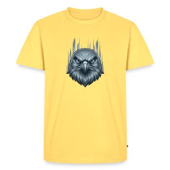 Icy Storm Eagle Head - Men's Premium Organic T-Shirt - sky yellow - Front - AI Model Male 185 dark (185cm)